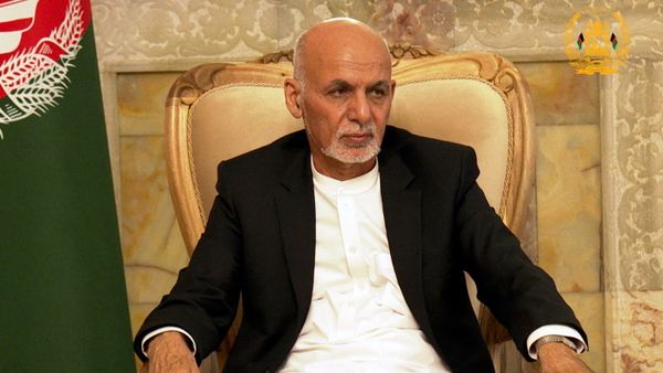 Afghanistan's President Ashraf Ghani attends a security meeting in Kabul, Afghanistan August 14, 2021 - Sputnik International