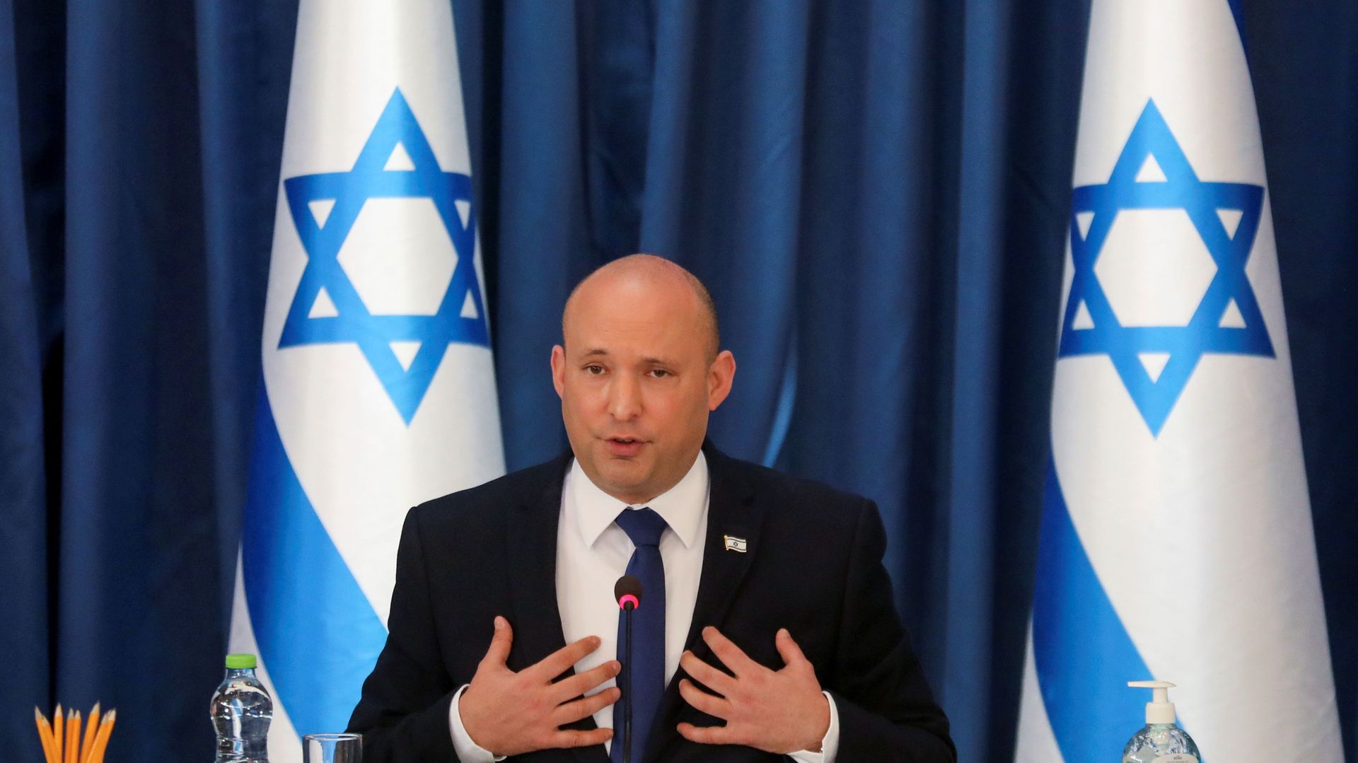 Israeli Prime Minister Naftali Bennett chairs the weekly cabinet meeting in Jerusalem August 22, 2021. Gil Cohen-Magen/Pool via REUTERS Israeli Prime Minister Naftali Bennett chairs the weekly cabinet meeting in Jerusalem August 22, 2021. Gil Cohen-Magen/Pool via REUTERS - Sputnik International, 1920, 28.09.2021