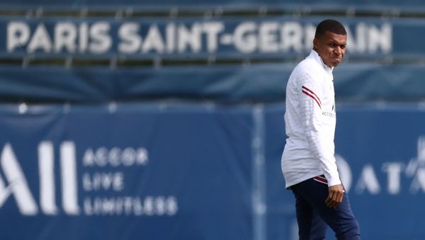 Ooredoo Training Centre, Saint-Germain-en-Laye, France - August 28, 2021 Paris St Germain's Kylian Mbappe during training - Sputnik International