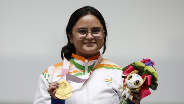 Tokyo 2020 Paralympic Games - Shooting - R2 - Women's 10m Air Rifle Standing SH1 - Medal Ceremony - Asaka Shooting Range, Tokyo, Japan - August 30, 2021.  - Sputnik International