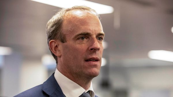 Britain's Foreign Secretary Dominic Raab looks on during a visit of Britain's Prime Minister Boris Johnson at the The Foreign, Commonwealth and Development Office (FCDO) Crisis Centre in London, Britain August 27, 2021 - Sputnik International