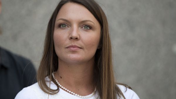 Alleged victim Courtney Wild leaves  the courthouse after a bail hearing in US financier Jeffrey Epstein's sex trafficking case on July 15, 2019 in New York City - Sputnik International