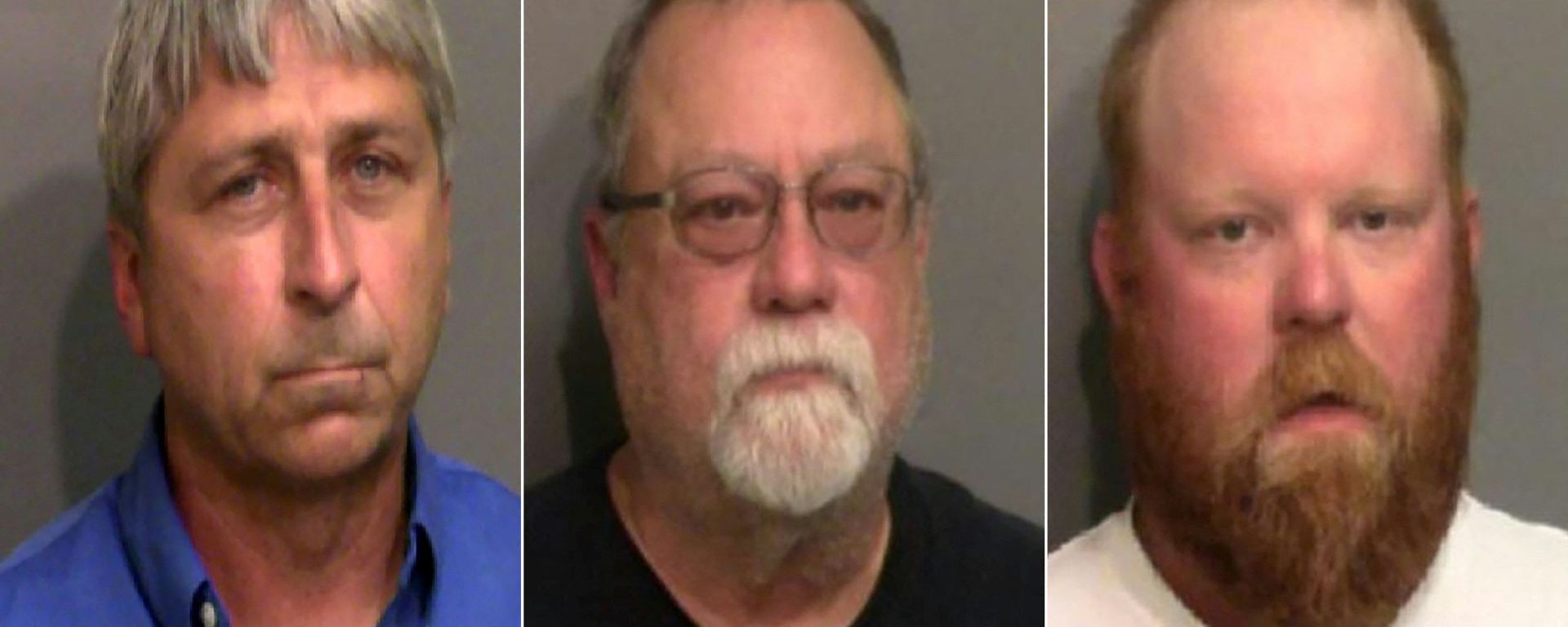 This combination of handout photos created on June 24, 2020 using booking photos released by the Glynn County Sheriff's Office in Georgia shows (from L) William Roderick Bryan, Gregory McMichael and his son, Travis McMichael. This combination of handout photos created on June 24, 2020 using booking photos released by the Glynn County Sheriff's Office in Georgia shows (from L) William Roderick Bryan, Gregory McMichael and his son, Travis McMichael. - Sputnik International, 1920, 07.01.2022