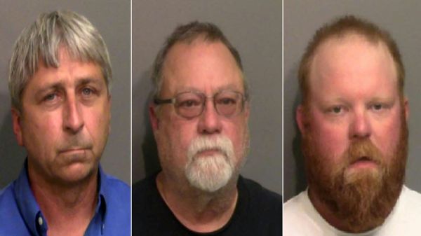 This combination of handout photos created on June 24, 2020 using booking photos released by the Glynn County Sheriff's Office in Georgia shows (from L) William Roderick Bryan, Gregory McMichael and his son, Travis McMichael.  - Sputnik International