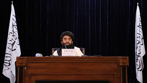 Taliban spokesman Zabihullah Mujahid speaks during a news conference in Kabul, Afghanistan September 6, 2021. Taliban spokesman Zabihullah Mujahid speaks during a news conference in Kabul, Afghanistan September 6, 2021. - Sputnik International