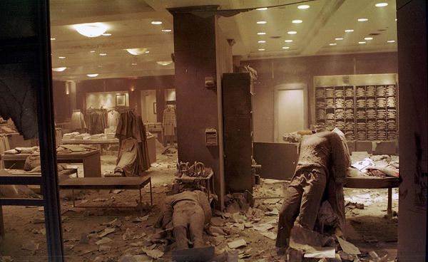 This photo taken on 11 September 2001 shows mannequins on the floor of the Brooks Brothers' shop in New York near the World Trade Center after the twin towers collapsed. The store had been turned into a makeshift mortuary. - Sputnik International