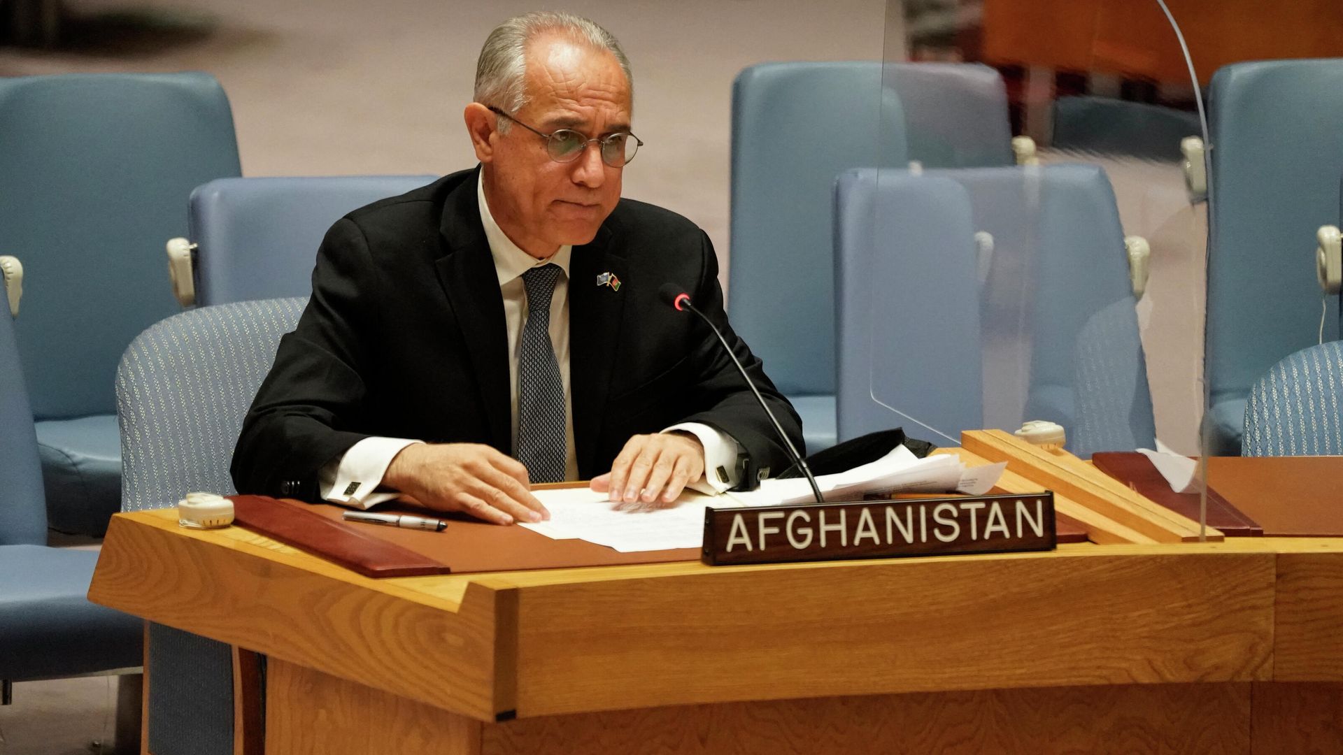 Permanent Representative of Afghanistan to the United Nations, Ghulam M. Isaczai speaks during a UN security council meeting on Afghanistan on August 16, 2021 at the United Nations in New York. - Sputnik International, 1920, 09.09.2021
