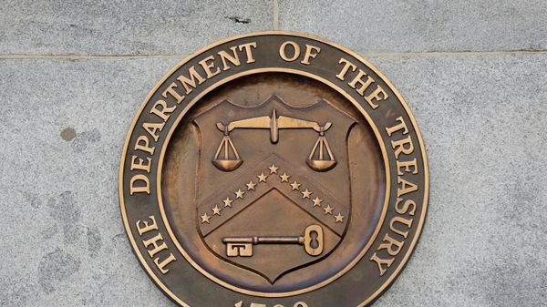 Signage is seen at the United States Department of the Treasury headquarters in Washington, D.C., U.S., August 29, 2020. Signage is seen at the United States Department of the Treasury headquarters in Washington, D.C., U.S., August 29, 2020. - Sputnik International