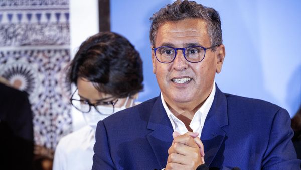 President of Morocco's National Rally of Independents (RNI) Aziz Akhannouch, celebrates during a press conference in the capital Rabat, after his party came in first in parliamentary and local elections, on September 9, 2021. - Sputnik International