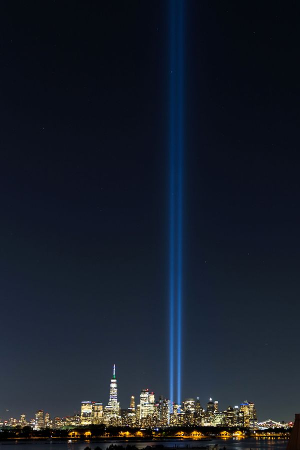 The "Tribute in Light" installation illuminates the Manhattan skyline ahead of the 20th anniversary of the September 11th attacks as viewed from Jersey City, New Jersey, 10 September 2021. The "Tribute in Light" installation illuminates the Manhattan skyline ahead of the 20th anniversary of the September 11th attacks as viewed from Jersey City, New Jersey, 10 September 2021. - Sputnik International
