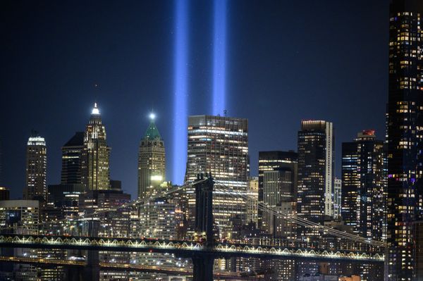 A general view of the city skyline and the "Tribute in Light" installation commemorating the 9/11 terrorist attacks, in New York on 10 September 2021. A general view of the city skyline and the "Tribute in Light" installation commemorating the 9/11 terrorist attacks, in New York on 10 September 2021. - Sputnik International