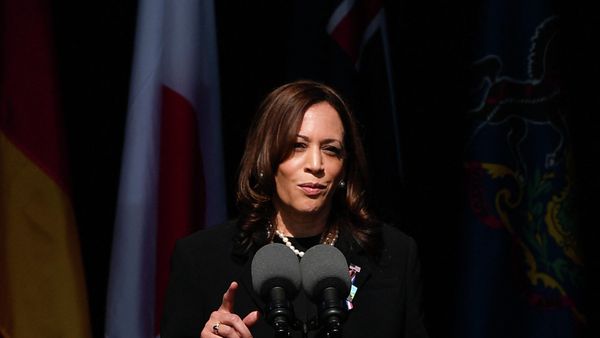 US Vice President Kamala Harris speaks during a 9/11 commemoration at the Flight 93 National Memorial in Shanksville, Pennsylvania on September 11, 2021.  - Sputnik International