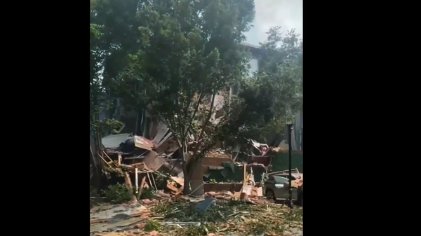 Screenshot from a video allegedly made at the scene of an explosion in an apartment building in Georgia - Sputnik International