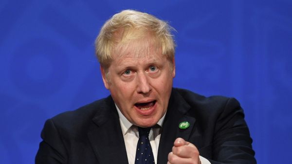 Britain's Prime Minister Boris Johnson gestures as he speaks during a news conference with Britain's Chancellor of the Exchequer Rishi Sunak and Britain's Health Secretary Sajid Javid (not pictured) in Downing Street, in London, Britain, September 7, 2021 - Sputnik International