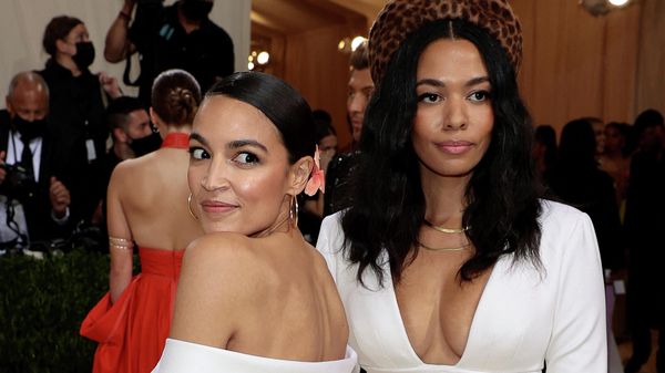 Alexandria Ocasio-Cortez and Aurora James attend The 2021 Met Gala Celebrating In America: A Lexicon Of Fashion at Metropolitan Museum of Art on September 13, 2021 in New York City - Sputnik International