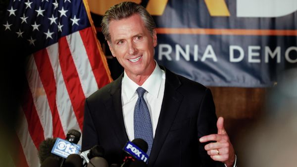 California Governor Gavin Newsom speaks after the polls close on the recall election, at the California Democratic Party headquarters in Sacramento, California, U.S., September 14, 2021 - Sputnik International