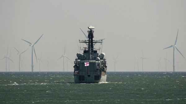 The Royal Navy Type 23 frigate HMS Somerset is moored in the harbour during the national Armed Forces Day celebrations at Llandudno, north Wales on June 30, 2018 - Sputnik International
