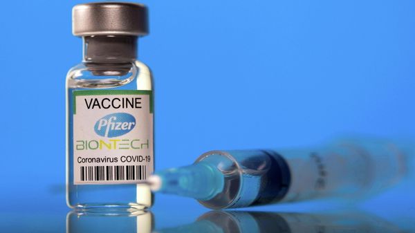 A vial labelled with the Pfizer-BioNTech coronavirus disease (COVID-19) vaccine is seen in this illustration picture taken March 19, 2021. - Sputnik International