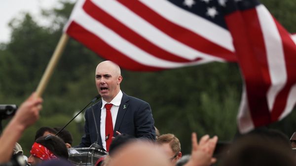 Matt Braynard, Executive Director of Look Ahead America, speaks during a rally in support of defendants being prosecuted in the January 6 attack on the U.S. Capitol, in Washington, D.C., U.S., September 18, 2021. REUTERS/Jonathan Ernst - Sputnik International