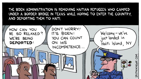 The U.S. is removing Haitians who camped under a border bridge in Texas while hoping to enter the country, and deporting them to Haiti. - Sputnik International