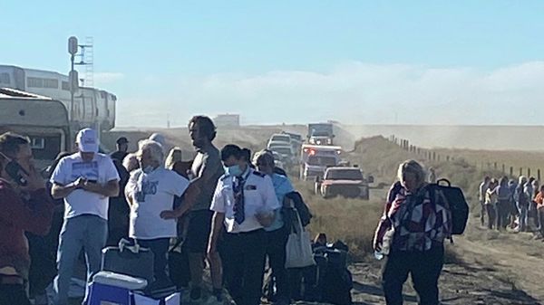 A Twitter image published by Jacob Cordeiro shows the scene following an Amtrak train derailment near Joplin, Montana, September 25, 2021.  - Sputnik International