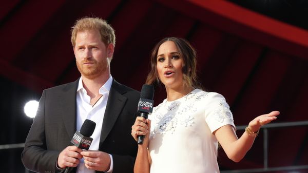 Britain's Prince Harry and Meghan Markle appear onstage at the 2021 Global Citizen Live concert at Central Park in New York, U.S., September 25, 2021 - Sputnik International