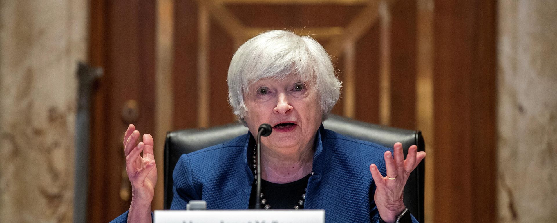 U.S. Treasury Secretary Janet Yellen testifies before the Senate Appropriations Subcommittee on Financial Services about the FY22 Treasury budget request on Capitol Hill, in Washington, DC, U.S., June 23, 2021. U.S. Treasury Secretary Janet Yellen testifies before the Senate Appropriations Subcommittee on Financial Services about the FY22 Treasury budget request on Capitol Hill, in Washington, DC, U.S., June 23, 2021. - Sputnik International, 1920, 28.09.2021