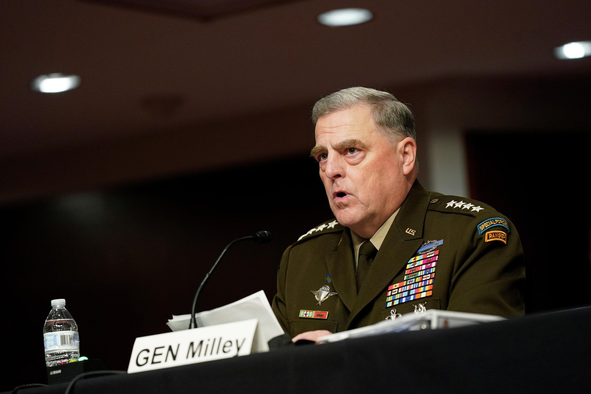 Chairman of the Joint Chiefs of Staff General Mark Milley speaks during a Senate Armed Services Committee hearing on the conclusion of military operations in Afghanistan and plans for future counterterrorism operations, on Capitol Hill in Washington, U.S., September 28, 2021. Chairman of the Joint Chiefs of Staff General Mark Milley speaks during a Senate Armed Services Committee hearing on the conclusion of military operations in Afghanistan and plans for future counterterrorism operations, on Capitol Hill in Washington, U.S., September 28, 2021. - Sputnik International, 1920, 28.09.2021
