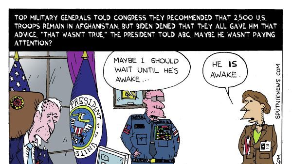 Top military generals told Congress they recommended that 2,500 U.S. troops remain in Afghanistan. But Biden denied that they all gave him that advice. “That wasn't true,” the president told ABC. Maybe he wasn’t paying attention? - Sputnik International