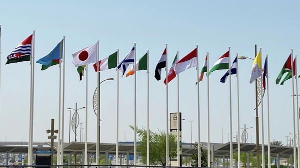 Flags of countries participating in Expo 2020 Dubai are pictured at the world fair site in Dubai, United Arab Emirates September 14, 2021 - Sputnik International
