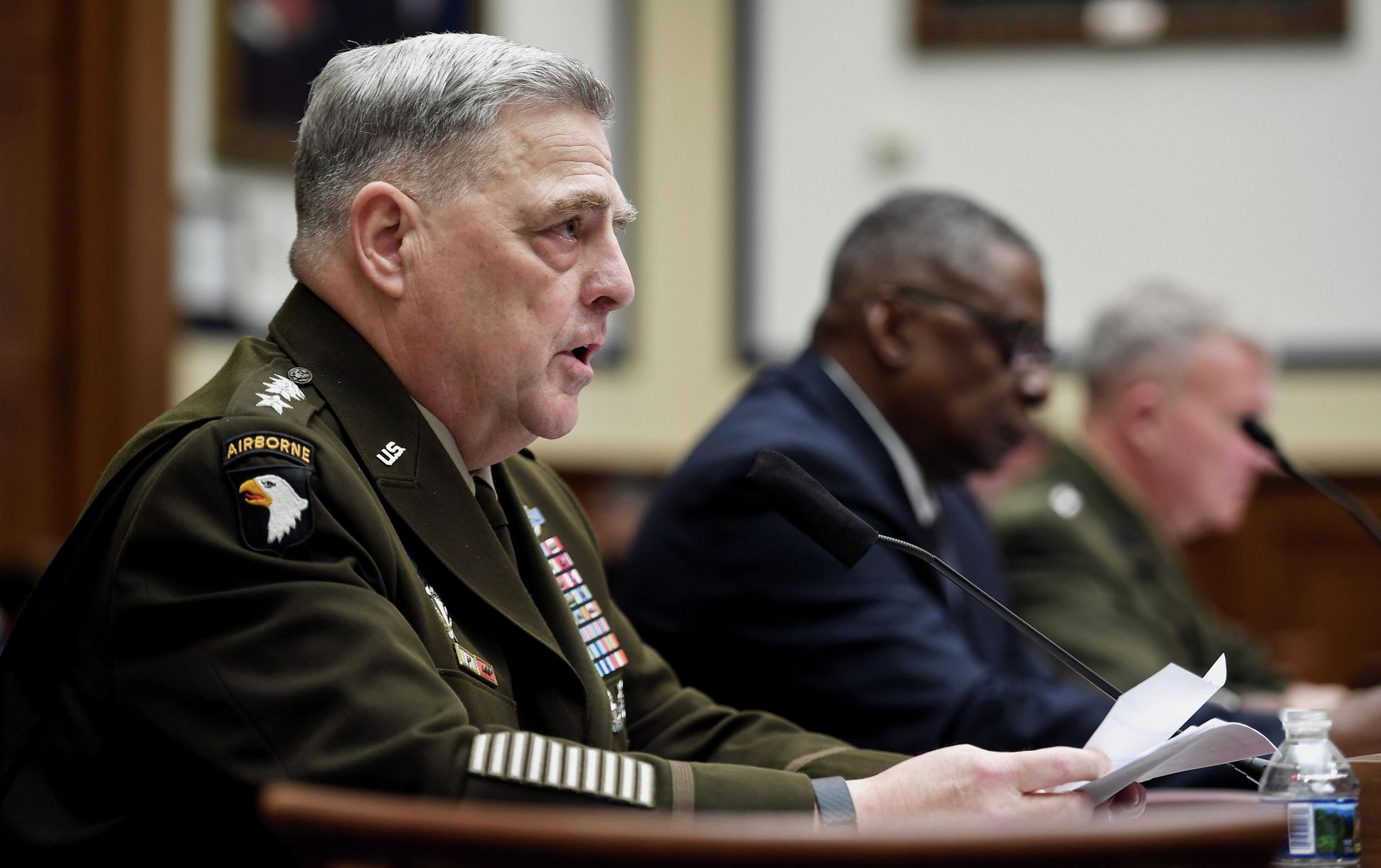 Secretary of Defense Lloyd J. Austin, Chairman of the Joint Chiefs of Staff Gen. Mark A. Milley and Marine Corps Gen. Kenneth F. McKenzie, commander of US Central Command, testify before the House Armed Services Committee on the conclusion of military operations in Afghanistan at the Rayburn House Office building on Capitol Hill in Washington, DC, U.S. September 29, 2021 - Sputnik International, 1920, 05.10.2021