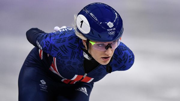 Elise Christie (United Kingdom) during the 1500m race in women’s short track speed skating at the XXIII Olympic Winter Games Elise Christie (United Kingdom) during the 1500m race in women’s short track speed skating at the XXIII Olympic Winter Games - Sputnik International