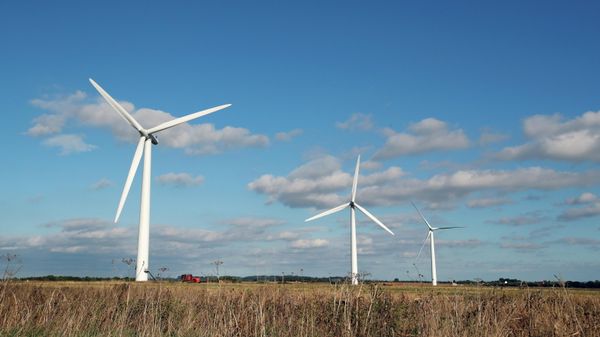 A general view of wind turbines at Westmill Wind Farm & Solar Park, which is owned by the community and supports local renewable energy, at Watchfield, near Swindon, Britain, September 24, 2021. REUTERS/Andrew Boyers - Sputnik International