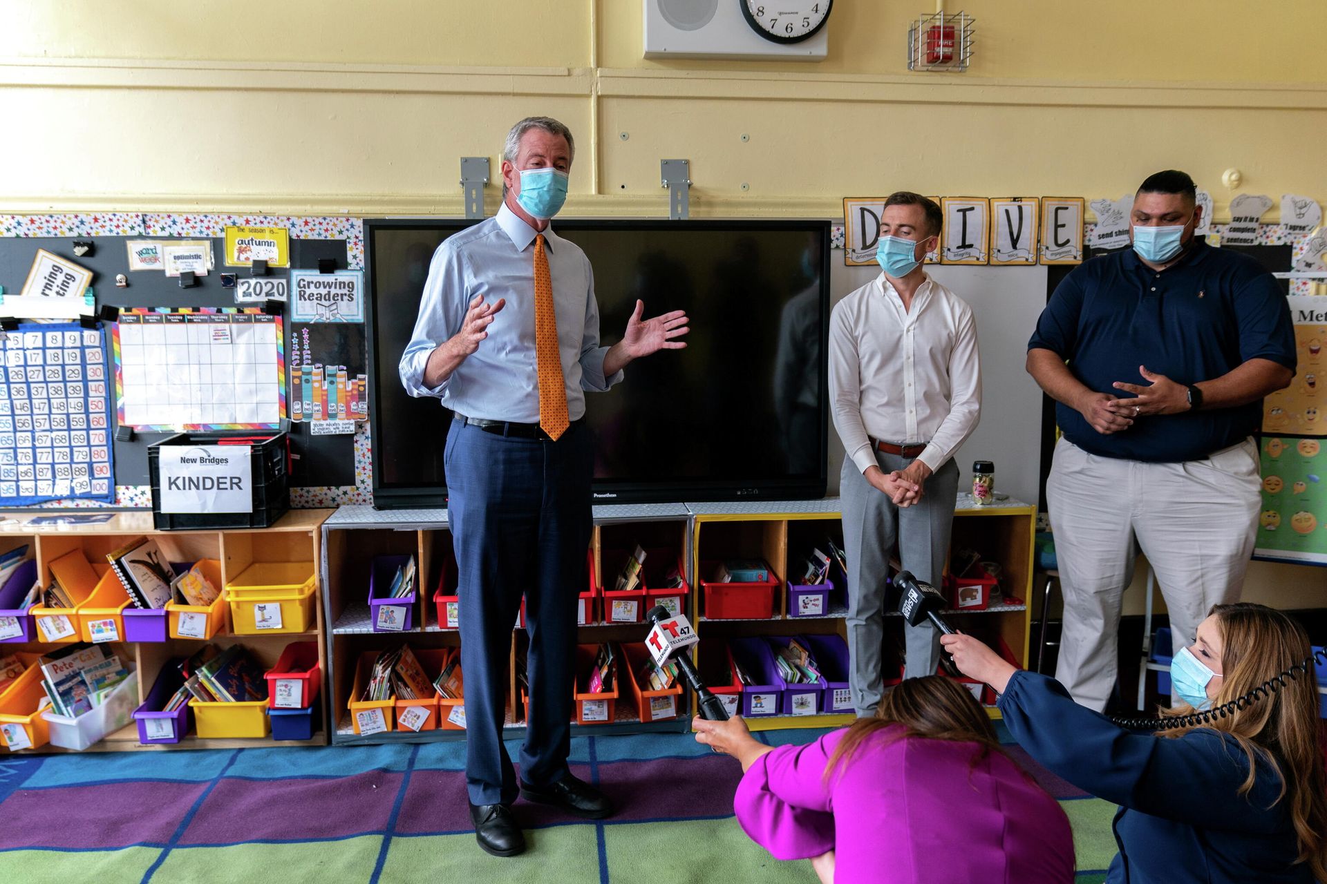 Bill de Blasio, mayor of New York, speaks during a news conference at New Bridges Elementary School, ahead of schools reopening, in the Brooklyn borough of New York City, amid the coronavirus disease (COVID-19) outbreak in New York, U.S., August 19, 2020. - Sputnik International, 1920, 03.10.2021