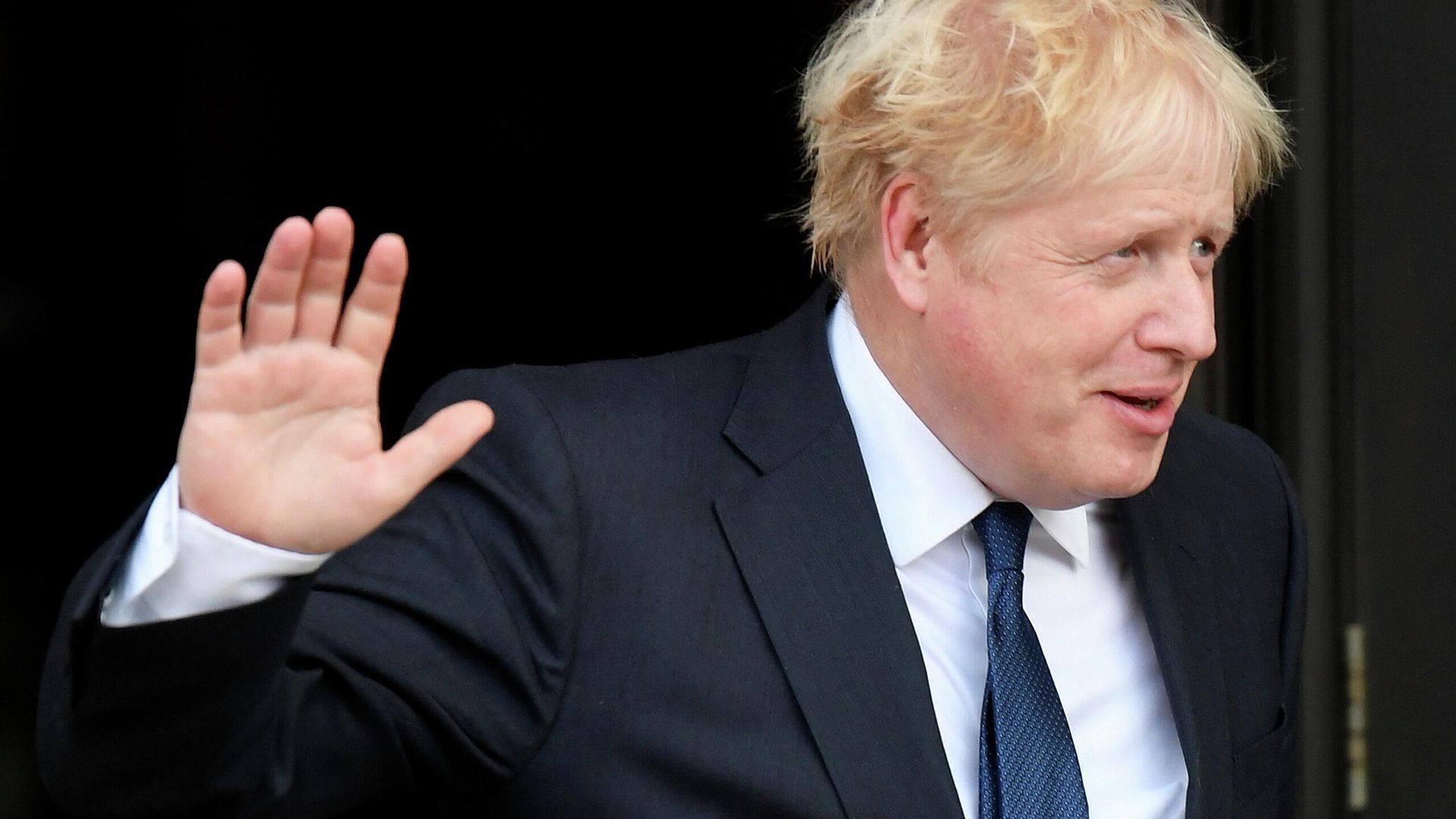 Britain's Prime Minister Boris Johnson gestures as he walks out of his hotel during the annual Conservative Party conference, in Manchester, Britain, October 3, 2021 Britain's Prime Minister Boris Johnson gestures as he walks out of his hotel during the annual Conservative Party conference, in Manchester, Britain, October 3, 2021 - Sputnik International, 1920, 05.10.2021