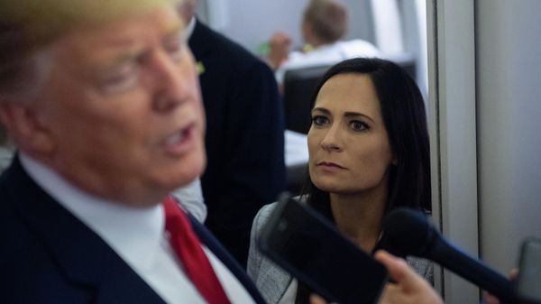 In this file photo former White House Press Secretary Stephanie Grisham listens as US President Donald Trump speaks to the media aboard Air Force One while flying between El Paso, Texas and Joint Base Andrews in Maryland, August 7, 2019. - An aide dubbed the Music Man was tasked with playing calming tunes for Donald Trump when he went into rages, according to a scandal-filled book by a former press secretary.Stephanie Grisham, notorious for not giving a single televised press conference while serving as Trump's chief spokeswoman, writes in I'll Take Your Questions Now that her boss went into terrifying rants.The former president and his wife Melania have vociferously condemned the book, excerpts of which appeared on September 28, 2021 in The New York Times and Washington Post. In this file photo former White House Press Secretary Stephanie Grisham listens as US President Donald Trump speaks to the media aboard Air Force One while flying between El Paso, Texas and Joint Base Andrews in Maryland, August 7, 2019. - An aide dubbed the Music Man was tasked with playing calming tunes for Donald Trump when he went into rages, according to a scandal-filled book by a former press secretary.Stephanie Grisham, notorious for not giving a single televised press conference while serving as Trump's chief spokeswoman, writes in I'll Take Your Questions Now that her boss went into terrifying rants.The former president and his wife Melania have vociferously condemned the book, excerpts of which appeared on September 28, 2021 in The New York Times and Washington Post. - Sputnik International