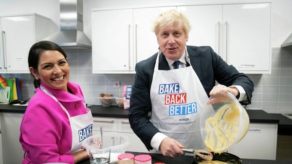 Britain's PM Johnson and Home Secretary Patel visit HideOut Youth Zone in Manchester - Sputnik International