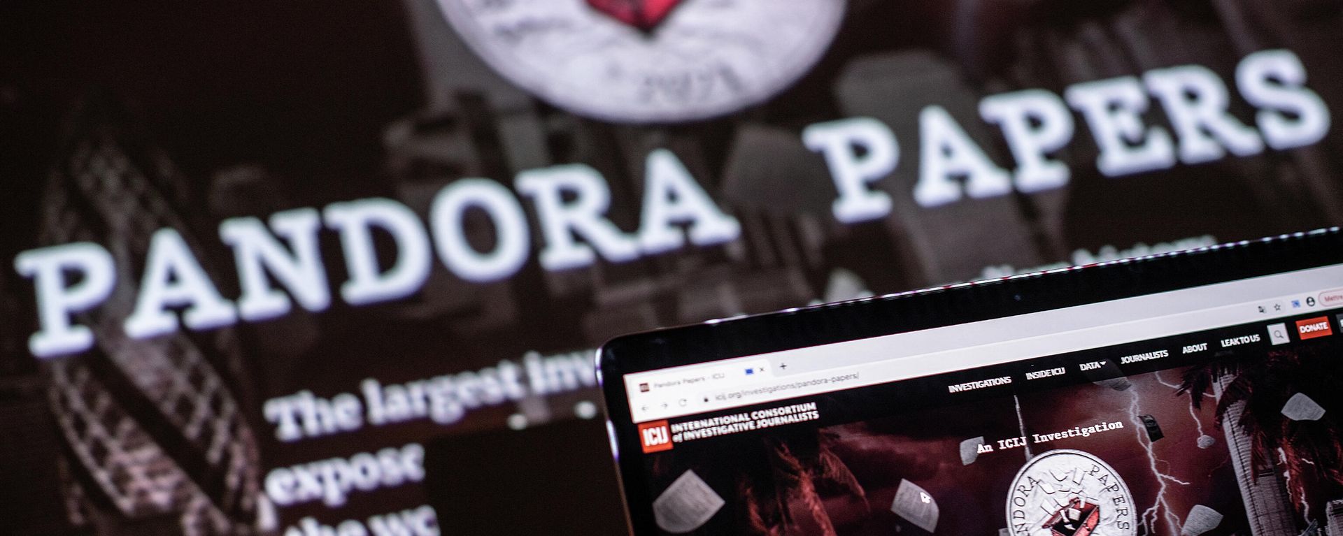 This photograph illustration shows the logo of Pandora Papers, in Lavau-sur-Loire, western France, on October 4, 2021 This photograph illustration shows the logo of Pandora Papers, in Lavau-sur-Loire, western France, on October 4, 2021 - Sputnik International, 1920, 06.10.2021
