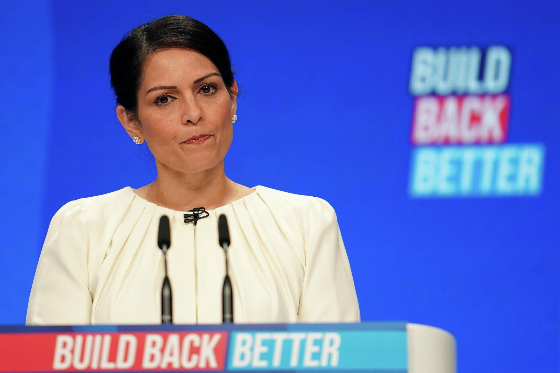 Priti Patel at Conservative Party conference in October 2021 - Sputnik International, 1920, 18.11.2021