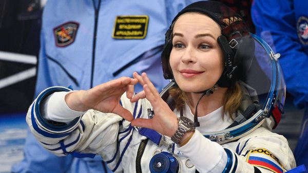 Actress Yulia Peresild of the ISS Expedition 66 prime crew puts on her spacesuit at the Baikonur Cosmodrome, in Baikonur, Kazakhstan. The launch of the Soyuz MS-19 mission to be involved in making the feature film The Challenge aboard the International Space Station is scheduled for 5 October 2021 at 11:55 Moscow time from the Baikonur Cosmodrome - Sputnik International