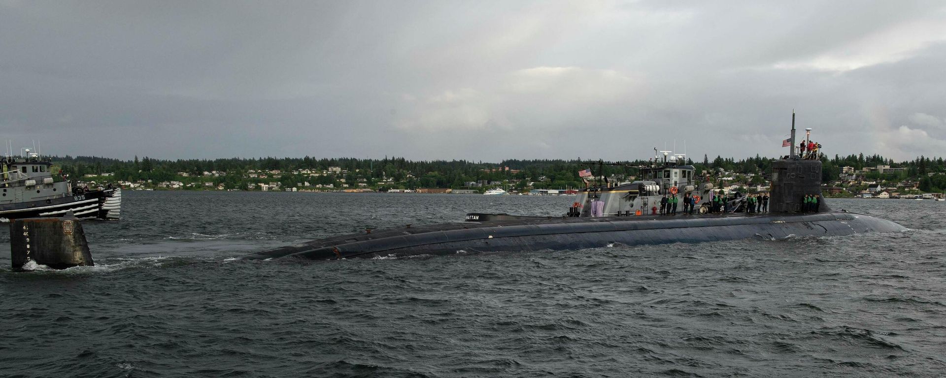 The Seawolf-class fast-attack submarine USS Connecticut (SSN 22) departs Naval Base Kitsap-Bremerton for deployment in Bremerton, Washington on May 27, 2021 The Seawolf-class fast-attack submarine USS Connecticut (SSN 22) departs Naval Base Kitsap-Bremerton for deployment in Bremerton, Washington on May 27, 2021 - Sputnik International, 1920, 19.10.2021