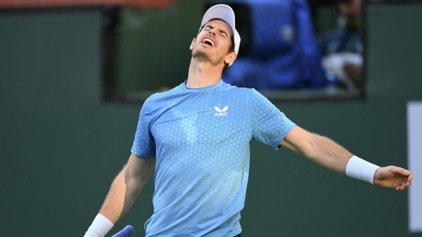 Oct 12, 2021; Indian Wells, CA, USA; Andy Murray (GBR) reacts after missing a shot against Alexander Zverev (GER) during a third round match in the BNP Paribas Open at the Indian Wells Tennis Garden Oct 12, 2021; Indian Wells, CA, USA; Andy Murray (GBR) reacts after missing a shot against Alexander Zverev (GER) during a third round match in the BNP Paribas Open at the Indian Wells Tennis Garden - Sputnik International