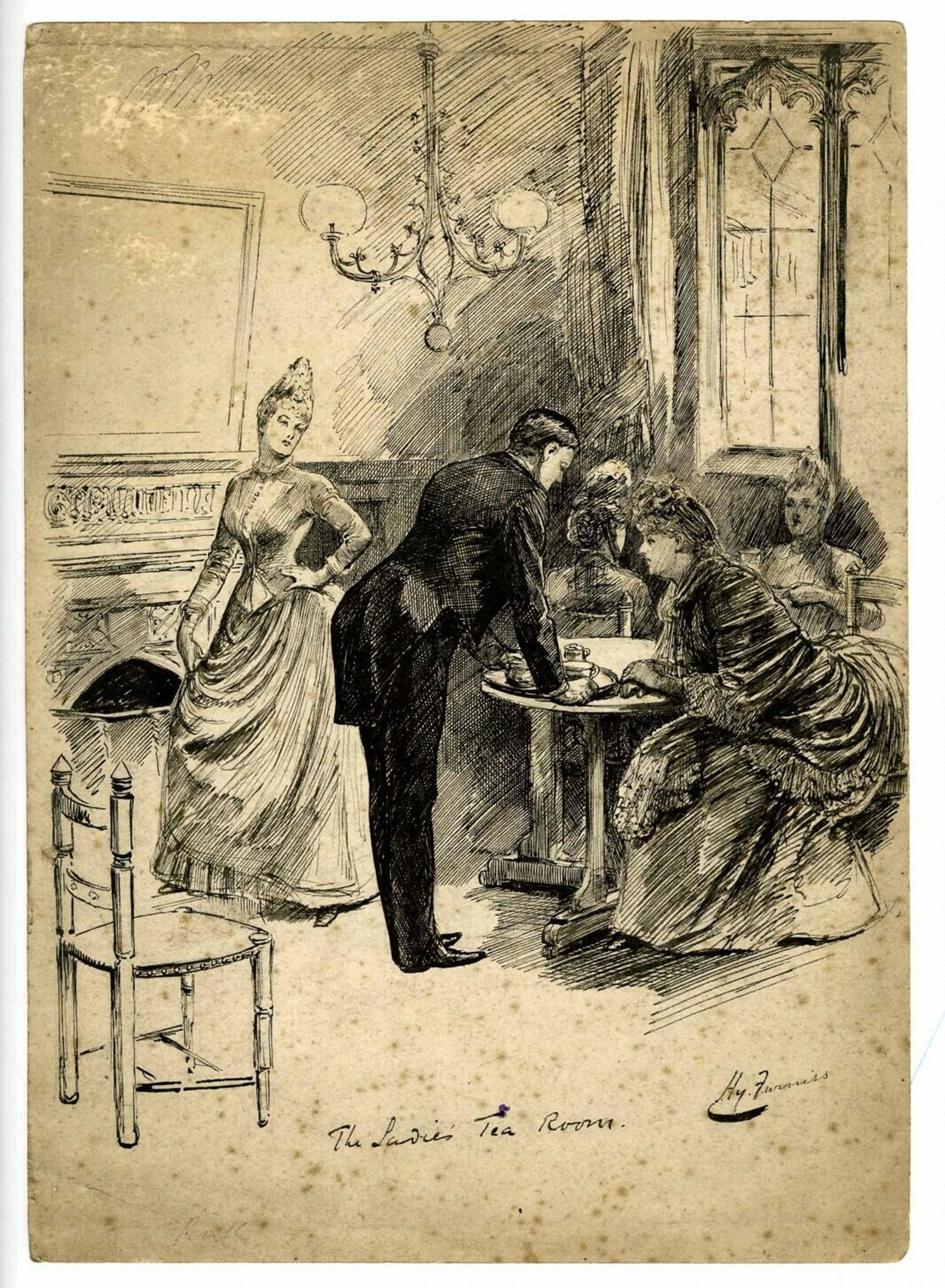 A sketch of the Ladies' Tea Rooms in the Palace of Westminster A sketch of the Ladies' Tea Rooms in the Palace of Westminster - Sputnik International, 1920, 15.10.2021