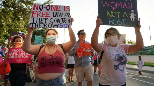 Supporters of reproductive choice take part in the nationwide Women's March, held after Texas rolled out a near-total ban on abortion procedures and access to abortion-inducing medications, in Brownsville, Texas, U.S. October 2, 2021 Supporters of reproductive choice take part in the nationwide Women's March, held after Texas rolled out a near-total ban on abortion procedures and access to abortion-inducing medications, in Brownsville, Texas, U.S. October 2, 2021 - Sputnik International
