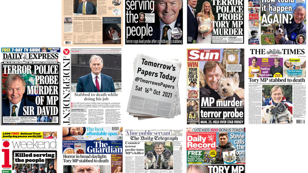 British newspapers' reaction to Tory MP David Amess's stabbing death. - Sputnik International