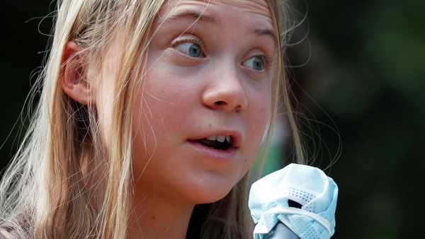 FILE PHOTO: Climate activist Greta Thunberg speaks as she joins students holding a Fridays for Future climate strike while environment ministers meet ahead of Glasgow's COP26 meeting, in Milan, Italy, October 1, 2021 - Sputnik International