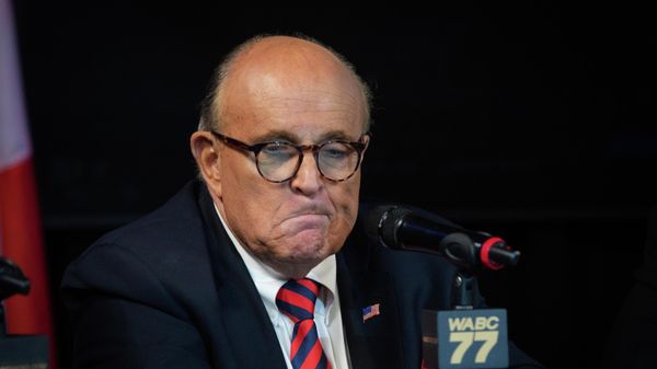 Former New York City Mayor Rudy Giuliani sits for a talk radio show at the WABC studios in New York on Friday, Sept. 10, 2021. - Sputnik International