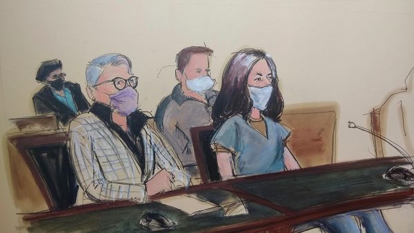 In this courtroom sketch, Ghislaine Maxwell, far right, appears in Manhattan Federal court seated next to her attorney Bobbi C. Sternheim, second from left, along with her sister Isabel Maxwell, far left, during her arraignment on a superceding indictment, Friday, April 23, 2021, in New York. In this courtroom sketch, Ghislaine Maxwell, far right, appears in Manhattan Federal court seated next to her attorney Bobbi C. Sternheim, second from left, along with her sister Isabel Maxwell, far left, during her arraignment on a superceding indictment, Friday, April 23, 2021, in New York. - Sputnik International