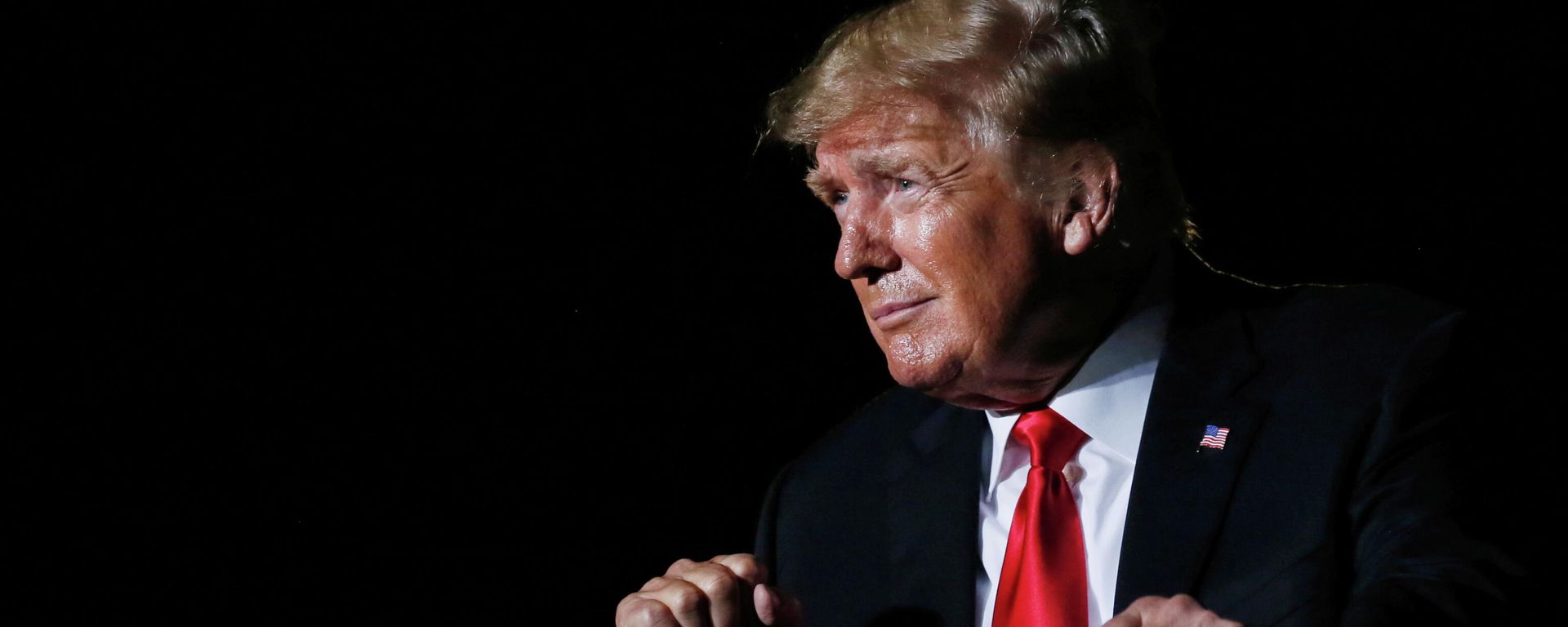 Former U.S. President Donald Trump reacts after his speech during a rally at the Iowa States Fairgrounds in Des Moines, Iowa, U.S., October 9, 2021. Former U.S. President Donald Trump reacts after his speech during a rally at the Iowa States Fairgrounds in Des Moines, Iowa, U.S., October 9, 2021. - Sputnik International, 1920, 22.10.2021
