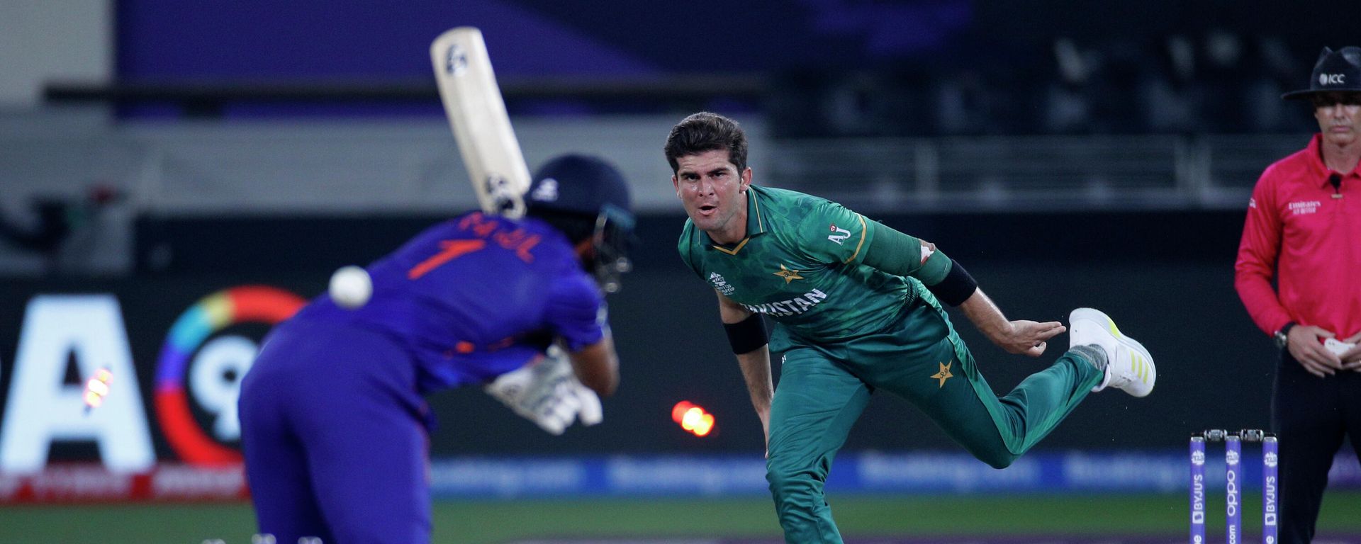 Cricket - ICC Men's T20 World Cup 2021 - Super 12 - Group 2 - India v Pakistan - Dubai International Stadium, Dubai, United Arab Emirates - October 24, 2021 India's KL Rahul is bowled out by Pakistan's Shaheen Shah Afridi Cricket - ICC Men's T20 World Cup 2021 - Super 12 - Group 2 - India v Pakistan - Dubai International Stadium, Dubai, United Arab Emirates - October 24, 2021 India's KL Rahul is bowled out by Pakistan's Shaheen Shah Afridi - Sputnik International, 1920, 25.10.2021